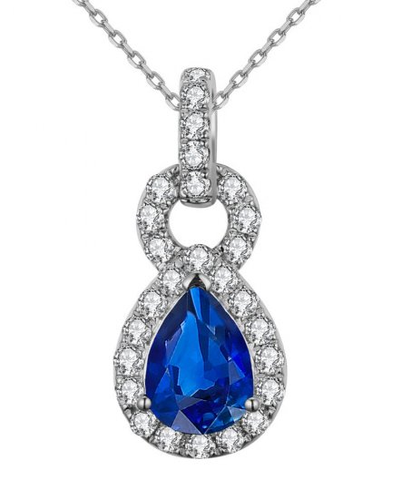 PEAR SAPPHIRE DIAMOND PENDANT (VP441)